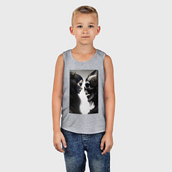 Майка детская хлопок Девушка и демон, цвет: меланж — фото 2