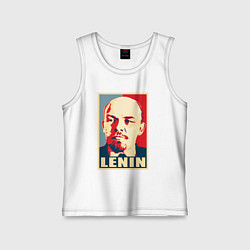 Майка детская хлопок Lenin, цвет: белый