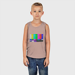 Майка детская хлопок Разноцветные полосы в телевизоре, цвет: пыльно-розовый — фото 2