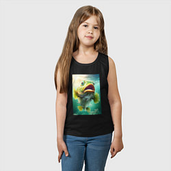 Майка детская хлопок Большой карп, цвет: черный — фото 2