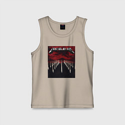 Майка детская хлопок Ростелеком Металлика, цвет: миндальный