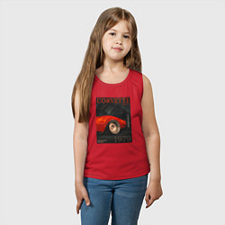 Майка детская хлопок Обложка журнала Chevrolet Corvette C3, цвет: красный — фото 2