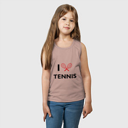 Майка детская хлопок I Love Tennis, цвет: пыльно-розовый — фото 2