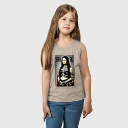 Майка детская хлопок Мона Лиза - готика - нейросеть, цвет: миндальный — фото 2