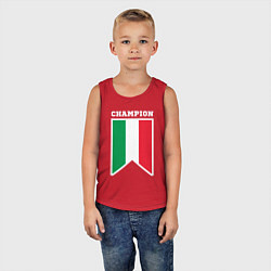 Майка детская хлопок Италия чемпион, цвет: красный — фото 2