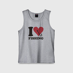 Детская майка I love fishing