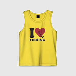 Детская майка I love fishing