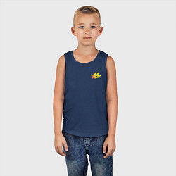 Майка детская хлопок Золотая рыбка с короной, цвет: тёмно-синий — фото 2
