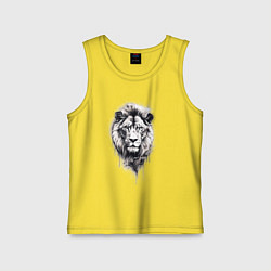 Майка детская хлопок Голова льва рисунок карандашом, цвет: желтый