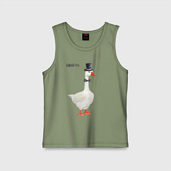 Детская майка Гусь джентльмен в бабочке и цилиндре