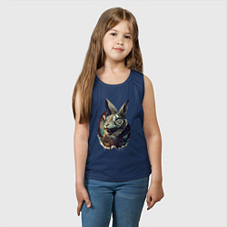 Майка детская хлопок Свирепый зайчара - нейросеть, цвет: тёмно-синий — фото 2