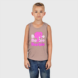 Майка детская хлопок Логотип Барби объемный, цвет: пыльно-розовый — фото 2
