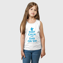 Майка детская хлопок Keep calm and dab, цвет: белый — фото 2