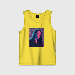 Майка детская хлопок Ли Джиын арт - IU, цвет: желтый