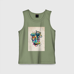 Майка детская хлопок Machinarium, цвет: авокадо