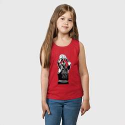 Майка детская хлопок Майкл Джордан бросает мяч, цвет: красный — фото 2