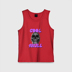 Майка детская хлопок Cool Skull, цвет: красный