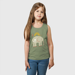 Майка детская хлопок Elephants world, цвет: авокадо — фото 2