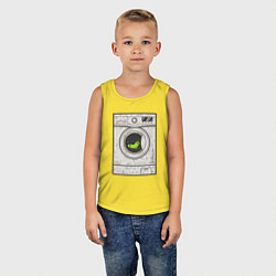 Майка детская хлопок Стиральная машина, цвет: желтый — фото 2