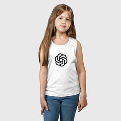 Майка детская хлопок Логотип ChatGPT, цвет: белый — фото 2
