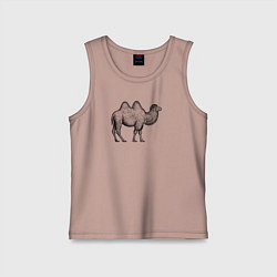 Майка детская хлопок Верблюд профиль, цвет: пыльно-розовый