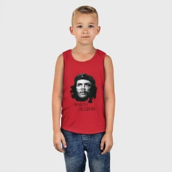 Майка детская хлопок Че Гевара черно белое, цвет: красный — фото 2