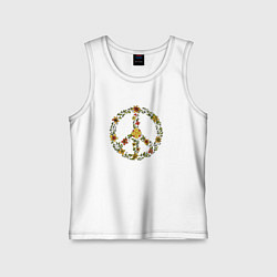 Детская майка Пацифик знак хиппи цветы