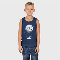 Майка детская хлопок Moon balloon, цвет: тёмно-синий — фото 2