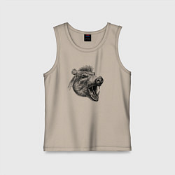 Майка детская хлопок Кабан рычит, цвет: миндальный