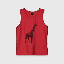Майка детская хлопок Жираф гуляет, цвет: красный