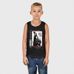 Майка детская хлопок Танджиро взрослый - Клинок демонов, цвет: черный — фото 2