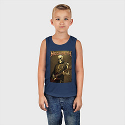 Майка детская хлопок Megadeth - skeleton - heavy metal, цвет: тёмно-синий — фото 2