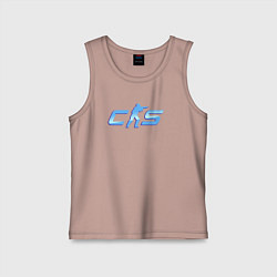 Майка детская хлопок CS2 blue logo, цвет: пыльно-розовый