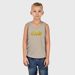 Майка детская хлопок CS2 yellow logo, цвет: миндальный — фото 2