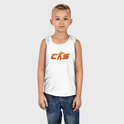 Майка детская хлопок CS 2 orange logo, цвет: белый — фото 2