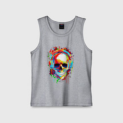 Детская майка Красочный череп в очках