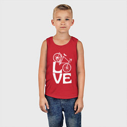 Майка детская хлопок Любовь велосипедиста, цвет: красный — фото 2