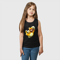 Майка детская хлопок Марио-кот, цвет: черный — фото 2