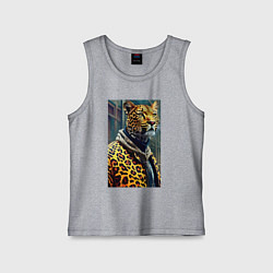 Детская майка Крутой леопард житель мегаполиса