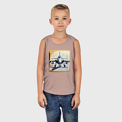 Майка детская хлопок Эскиз истребителя, цвет: пыльно-розовый — фото 2