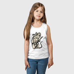 Майка детская хлопок Mouse rock, цвет: белый — фото 2
