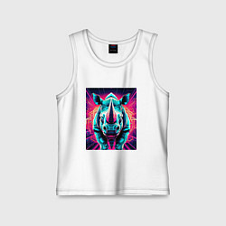 Детская майка Кибер носорог