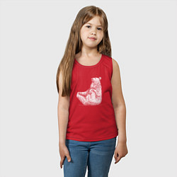 Майка детская хлопок Медведь сидит балдеет, цвет: красный — фото 2