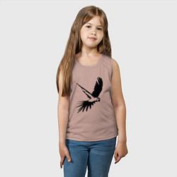 Майка детская хлопок Попугай летит трафарет, цвет: пыльно-розовый — фото 2