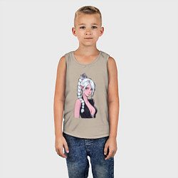 Майка детская хлопок Шэдоухарт - серебрянные волосы, цвет: миндальный — фото 2