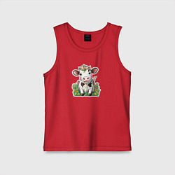 Детская майка Коровка в весенних цветах