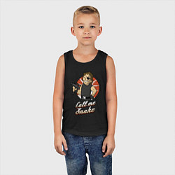 Майка детская хлопок Vault snake, цвет: черный — фото 2