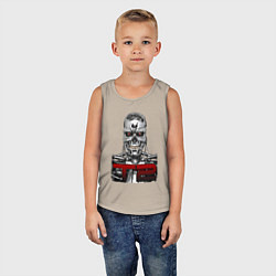 Майка детская хлопок Terminator 2 T800, цвет: миндальный — фото 2