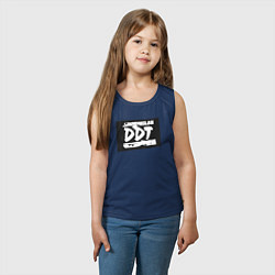 Майка детская хлопок ДДТ - логотип, цвет: тёмно-синий — фото 2