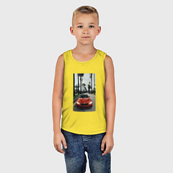 Майка детская хлопок Современные машины, цвет: желтый — фото 2